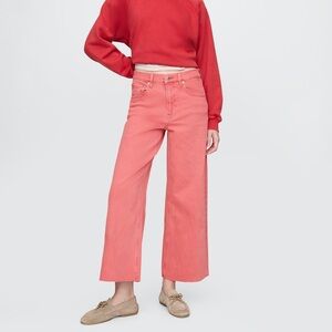 GAP Women's Vibrant Pink Wide Leg Jeans